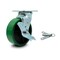 Service Caster 6 Inch Green Poly on Cast Iron Caster with Roller Bearing and Brake/Swivel Lock SCC-30CS620-PUR-GB-TLB-BSL - alternate 1